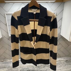 Ann Taylor Loft striped fitted stretchy blazer